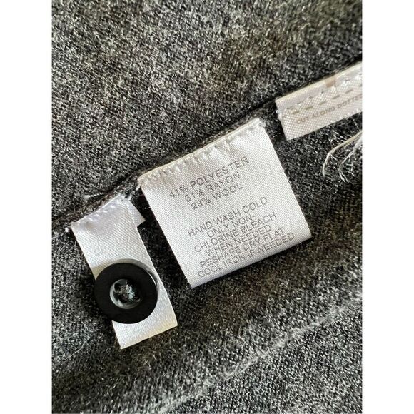 Ann Taylor Loft Heathered Dark Charcoal Gray Open Front Cardigan Large - Picture 3 of 8